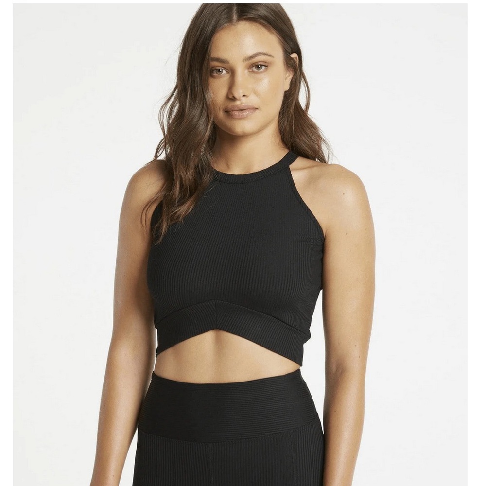 YEAR OF OURS Brigitte Halter Top Sports Bra In Black Size L NWOT‎